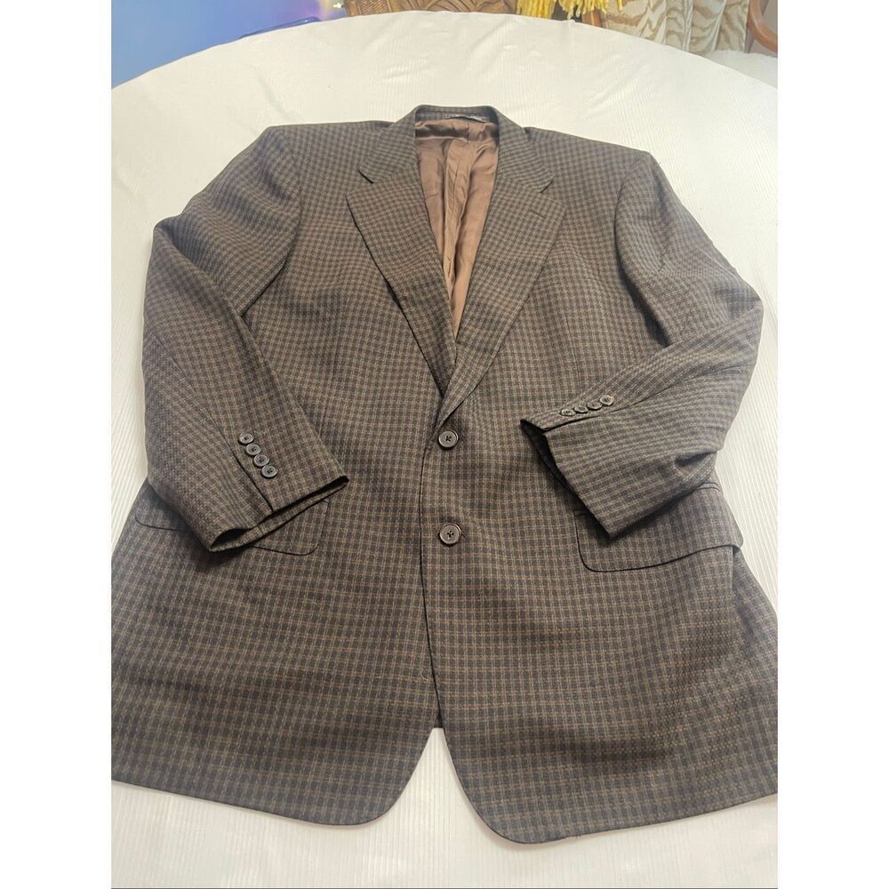 Ermenegildo Zegna High Performance Men’s Brown Plaid Blazer Size 56 Euro 46 US